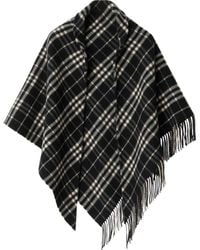 Burberry - Medium Check Wool & Cashmere Cape - Lyst