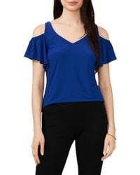 Chaus - V-Neck Cold Shoulder Top - Lyst