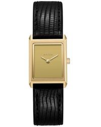 Breda - Small Virgil Leather Strap Goldtone Tank Watch, 20Mm X 26Mm - Lyst