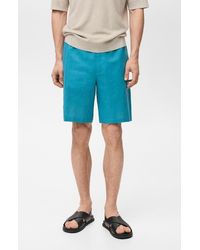 Mango - Drawstring Cotton & Linen Bermuda Shorts - Lyst