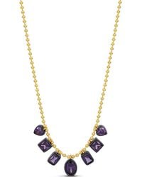 SHYMI - Mixed Shape Stone Dangle Ball Chain Necklace - Lyst