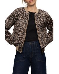 Sanctuary - Monroe Leopard Print Cotton Blend Bomber Jacket With Quilted Lining - Lyst
