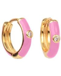 Color Shout - Enamel Huggie Hoops - Lyst