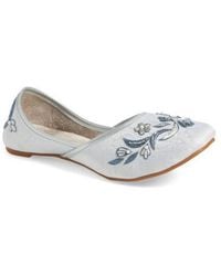 Fuchsia - Snowdrop Embroidery Flat - Lyst