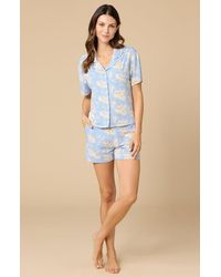 Softies - Soft Sleep Caftan Top And Short Pajama Set - Lyst