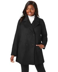 Jessica London - A-Line Wool Peacoat - Lyst