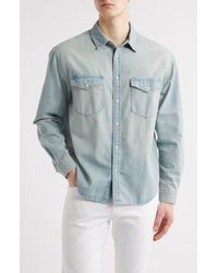 FRAME - Modern Cotton Denim Snap-Up Western Shirt - Lyst