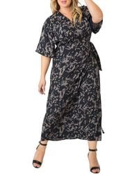 Standards & Practices - Short Sleeve Wrap Maxi Dress - Lyst