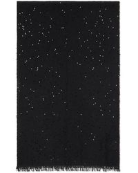 Brunello Cucinelli - Cashmere And Silk Diamond Yarn Scarf - Lyst