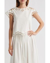 The Great - The Super Bloom Eyelet Top - Lyst