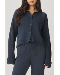 Splendid - Gracie Cable Stitch Sleeve Cardigan - Lyst