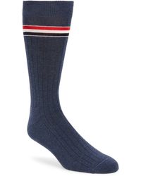 Thom Browne - Stripe Ribbed Mid Calf Socks - Lyst