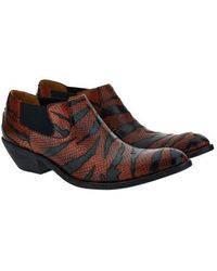Versace - Tiger Python Embossed Texan Boot - Lyst