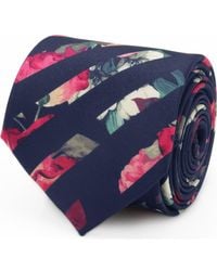 Cufflinks Inc. - Painted Floral Stripe Silk Tie - Lyst