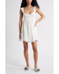 BP. - Cotton Gauze Skirted Romper - Lyst