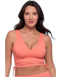 S3 Apparel - Supportive And Sculpting Cinched Adjustable Midkini Swimsuit Top - Lyst