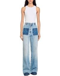 Sandro - High-Rise Wide-Leg Denim Jeans - Lyst