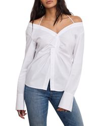 GOOD AMERICAN - Poplin Off The Shoulder Top - Lyst