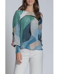 Apny - Print Blouson Sleeve Top - Lyst