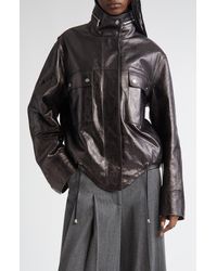 Michael Kors - Lambskin Leather Bomber Jacket - Lyst