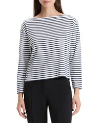 Theory - Stripe Boat Neck Supima Cotton Top - Lyst
