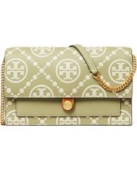 Tory Burch - T-monogram Embossed Leather Wallet On A Chain - Lyst