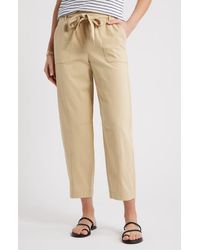 Caslon - Tie Waist Tapered Leg Utility Pants - Lyst