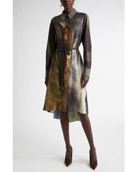 Jason Wu - Brushstroke Print Oversize Long Sleeve Shirtdress - Lyst