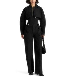 Manière De Voir - Elya Suede Super Cropped Jacket - Lyst