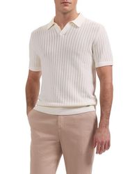 Bugatchi - Pointelle Stitch Cotton & Silk Polo Sweater - Lyst