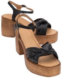 Forever & Always Shoes - Tily Platform Wedge Leather Sandal - Lyst