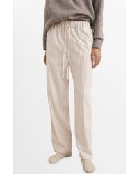 Mango - Stripe Flannel Pajama Pants - Lyst