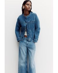 H&M - Collarless Trucker Jacket - Lyst