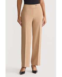 Kasper - Flat Front Wide Leg Pants - Lyst