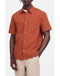 Madewell - Short Sleeve Linen & Cotton Button-Up Shirt - Lyst