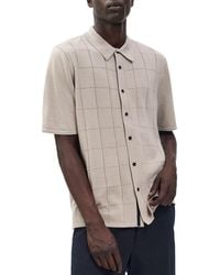 Rag & Bone - Dalton Wool Blend Short Sleeve Knit Button-Up Shirt - Lyst