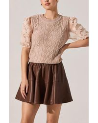Astr - Elzie Mixed Media Sweater - Lyst