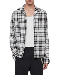 allsaints tala plaid shirt dress