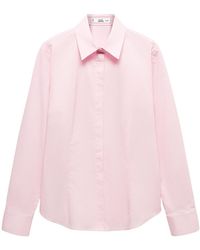 Mango - Fitted Stretch Cotton Button-up Shirt - Lyst