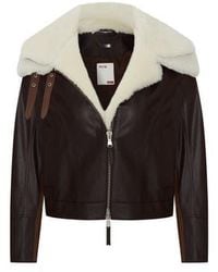 Pcfg - Double Collar Leather Jacket - Lyst