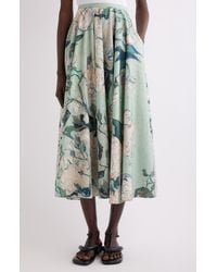 Givenchy - Rose Jacquard Gathered Cotton A-Line Midi Skirt - Lyst