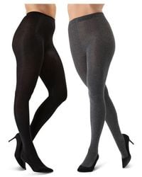 Memoi - Assorted 2-Pack Flat Knit Tights - Lyst
