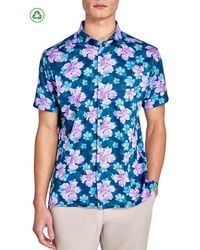 Con.struct - Regular Fit Layered Hibiscus Recycled Performance Golf Button-Down Shirt - Lyst
