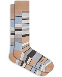 Bugatchi - Geo Pattern Cotton Blend Dress Socks - Lyst