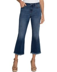 Liverpool Los Angeles - Hannah Frayed Crop Flare Jeans - Lyst