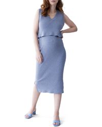 Ingrid & Isabel - Two-piece Ribbed Maternity Midi Skirt & Crop Sweater Vest - Lyst