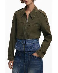 Desigual - Mixed Media Jacket - Lyst