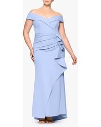 Xscape Evenings - Off The Shoulder Ruffle Scuba Knit Gown - Lyst