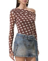 AFRM - Barry One-Shoulder Mesh Top - Lyst