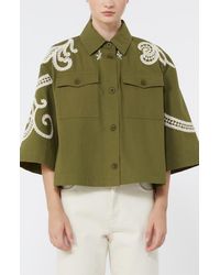 Weekend by Maxmara - Como Embroidered Detail Cotton Jacket - Lyst